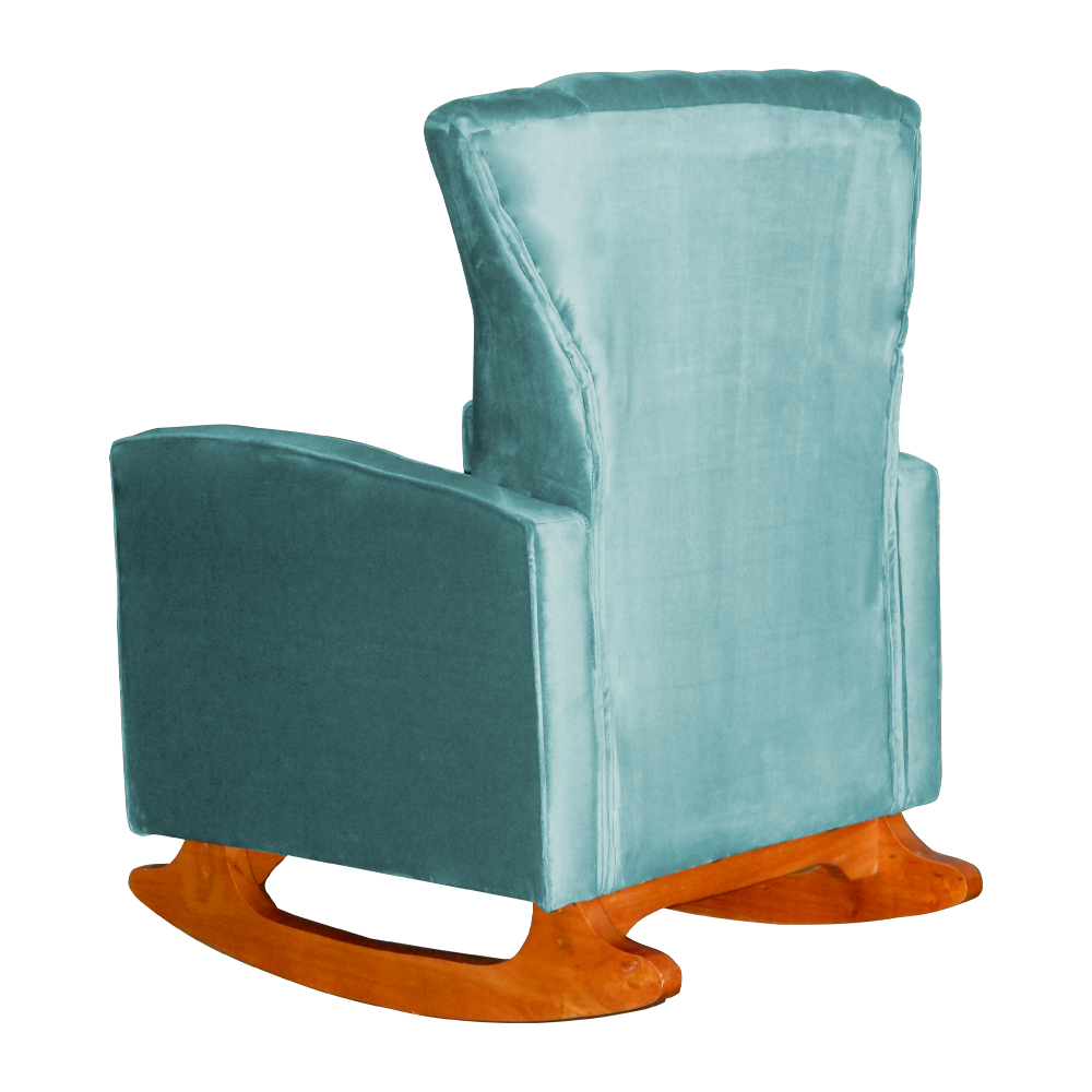 Kit 02 Poltronas Decorativa Melinda Pés Balanço Veludo Turquesa