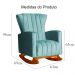 Kit 02 Poltronas Decorativa Melinda Pés Balanço Veludo Turquesa