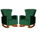 Kit 02 Poltronas Decorativa Melinda Pés Balanço Veludo Verde