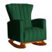 Kit 02 Poltronas Decorativa Melinda Pés Balanço Veludo Verde