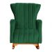 Kit 02 Poltronas Decorativa Melinda Pés Balanço Veludo Verde
