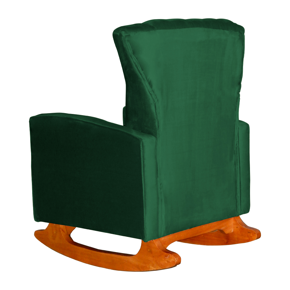 Kit 02 Poltronas Decorativa Melinda Pés Balanço Veludo Verde