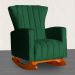 Kit 02 Poltronas Decorativa Melinda Pés Balanço Veludo Verde