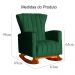 Kit 02 Poltronas Decorativa Melinda Pés Balanço Veludo Verde