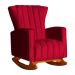 Kit 02 Poltronas Decorativa Melinda Pés Balanço Veludo Vermelho