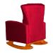 Kit 02 Poltronas Decorativa Melinda Pés Balanço Veludo Vermelho