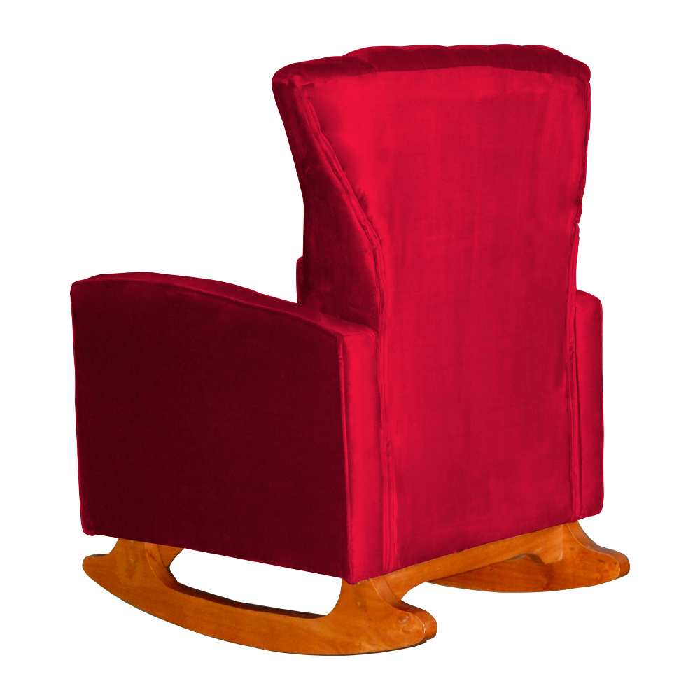 Kit 02 Poltronas Decorativa Melinda Pés Balanço Veludo Vermelho