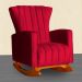 Kit 02 Poltronas Decorativa Melinda Pés Balanço Veludo Vermelho
