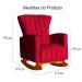 Kit 02 Poltronas Decorativa Melinda Pés Balanço Veludo Vermelho