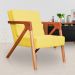 Kit 02 Poltronas Decorativa Monalisa para Sala Pequena Suede Amarelo