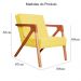 Kit 02 Poltronas Decorativa Monalisa para Sala Pequena Suede Amarelo