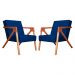 Kit 02 Poltronas Decorativa Monalisa para Sala Pequena Suede Azul Marinho
