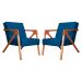 Kit 02 Poltronas Decorativa Monalisa para Sala Pequena Suede Azul Royal