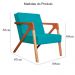 Kit 02 Poltronas Decorativa Monalisa para Sala Pequena Suede Azul Turquesa