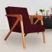 Kit 02 Poltronas Decorativa Monalisa para Sala Pequena Suede Bordô