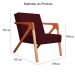 Kit 02 Poltronas Decorativa Monalisa para Sala Pequena Suede Bordô