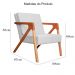 Kit 02 Poltronas Decorativa Monalisa para Sala Pequena Suede Branco