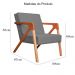 Kit 02 Poltronas Decorativa Monalisa para Sala Pequena Suede Cinza
