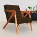 Kit 02 Poltronas Decorativa Monalisa para Sala Pequena Suede Marrom