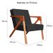 Kit 02 Poltronas Decorativa Monalisa para Sala Pequena Suede Preto