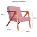 Kit 02 Poltronas Decorativa Monalisa para Sala Pequena Suede Rosa