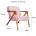 Kit 02 Poltronas Decorativa Monalisa para Sala Pequena Suede Rosa Bebê