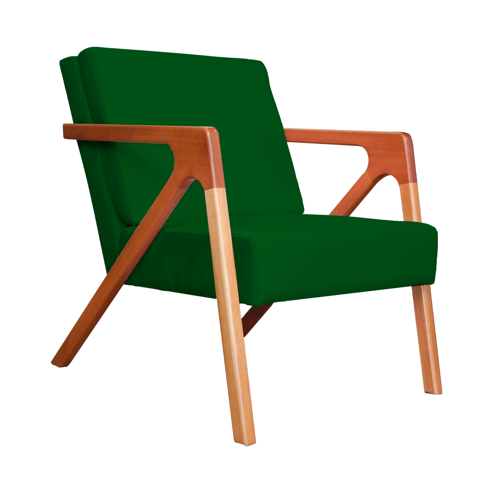 Kit 02 Poltronas Decorativa Monalisa para Sala Pequena Suede Verde
