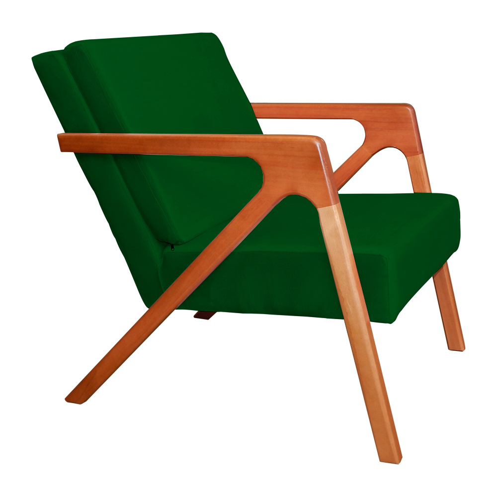 Kit 02 Poltronas Decorativa Monalisa para Sala Pequena Suede Verde