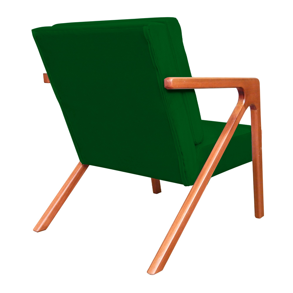 Kit 02 Poltronas Decorativa Monalisa para Sala Pequena Suede Verde