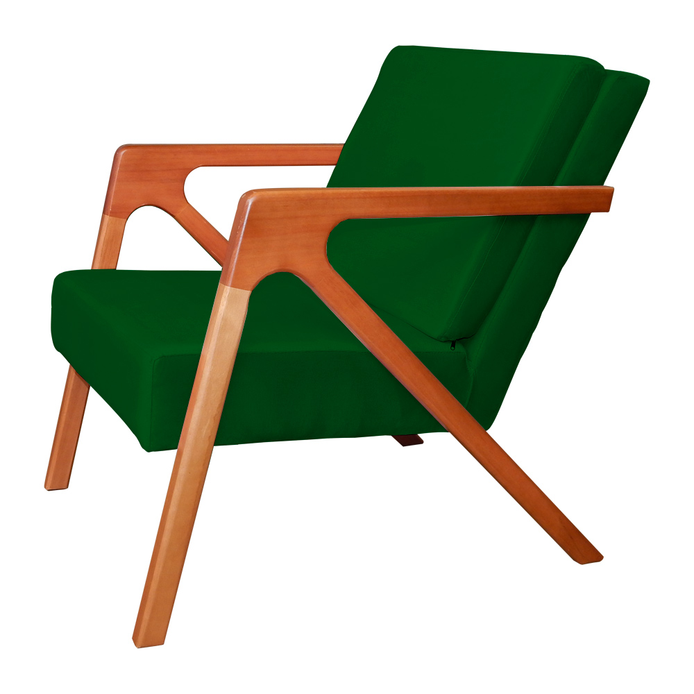 Kit 02 Poltronas Decorativa Monalisa para Sala Pequena Suede Verde