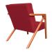 Kit 02 Poltronas Decorativa Monalisa para Sala Pequena Suede Vermelho