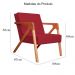 Kit 02 Poltronas Decorativa Monalisa para Sala Pequena Suede Vermelho