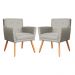 Kit 02 Poltronas Decorativa Onix Linho Bege