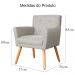 Kit 02 Poltronas Decorativa Onix Linho Bege