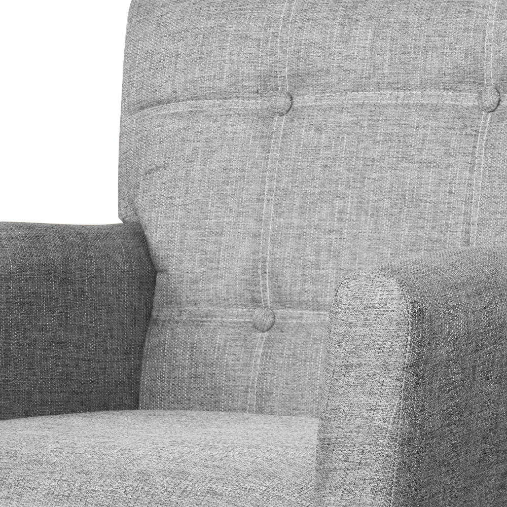 Kit 02 Poltronas Decorativa Onix Linho Cinza
