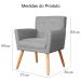 Kit 02 Poltronas Decorativa Onix Linho Cinza