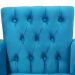Kit 02 Poltronas Decorativa Pés Palito Nina Encosto Estilo Capitonê Azul Veludo - DS Móveis