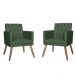 Kit 02 Poltronas Decorativa Pés Palito Nina Encosto Estilo Capitonê Verde - DS Estofados