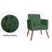 Kit 02 Poltronas Decorativa Pés Palito Nina Encosto Estilo Capitonê Verde - DS Estofados