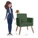 Kit 02 Poltronas Decorativa Pés Palito Nina Encosto Estilo Capitonê Verde - DS Estofados