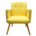 Kit 02 Poltronas Decorativa Pés Palito Nina Plus Suede Amarelo - DS Móveis