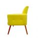 Kit 02 Poltronas Decorativa Pés Palito Nina Plus Suede Amarelo - DS Móveis