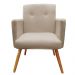 Kit 02 Poltronas Decorativa Pés Palito Nina Plus Suede Bege - DS Móveis