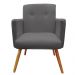 Kit 02 Poltronas Decorativa Pés Palito Nina Plus Suede Cinza - DS Móveis