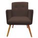 Kit 02 Poltronas Decorativa Pés Palito Nina Plus Suede Marrom - DS Móveis