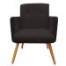 Kit 02 Poltronas Decorativa Pés Palito Nina Plus Suede Preto - DS Móveis