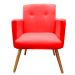 Kit 02 Poltronas Decorativa Pés Palito Nina Plus Suede Vermelho - DS Móveis