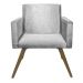 Kit 02 Poltronas Decorativa Pés Palito Nina Suede Cinza - DS Móveis