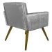 Kit 02 Poltronas Decorativa Pés Palito Nina Suede Cinza - DS Móveis