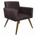 Kit 02 Poltronas Decorativa Pés Palito Nina Suede Marrom - DS Móveis
